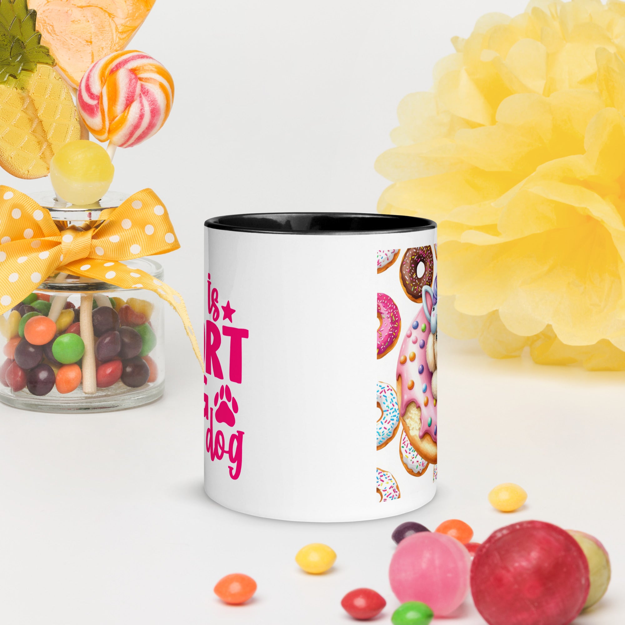 11oz Poodle Loves Donuts Mug - Life Is Short