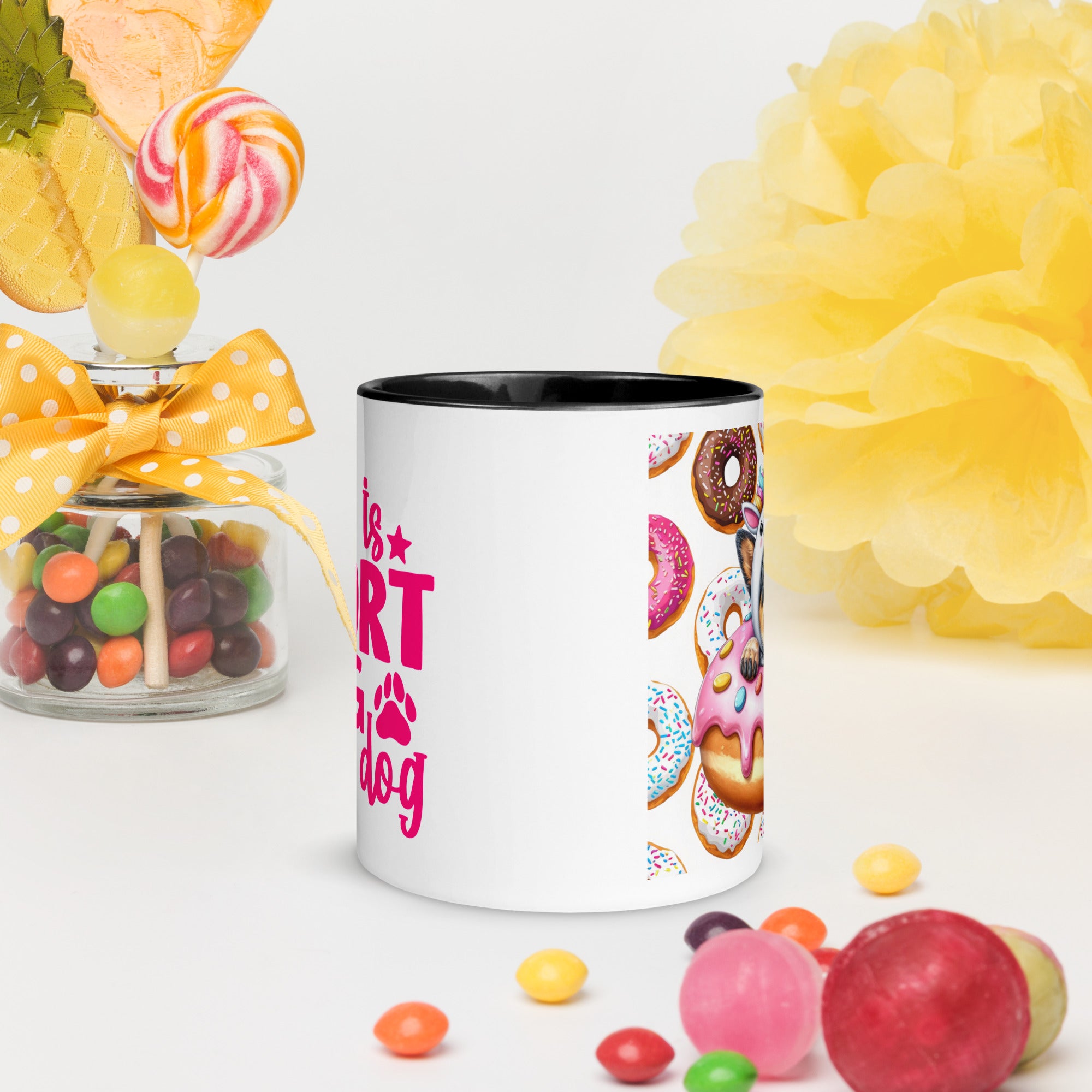 11oz German Shepherd Loves Donuts Mug - Life Is Short