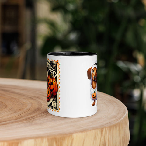 11oz Happy Halloween Ghost Dachshund Mug #1