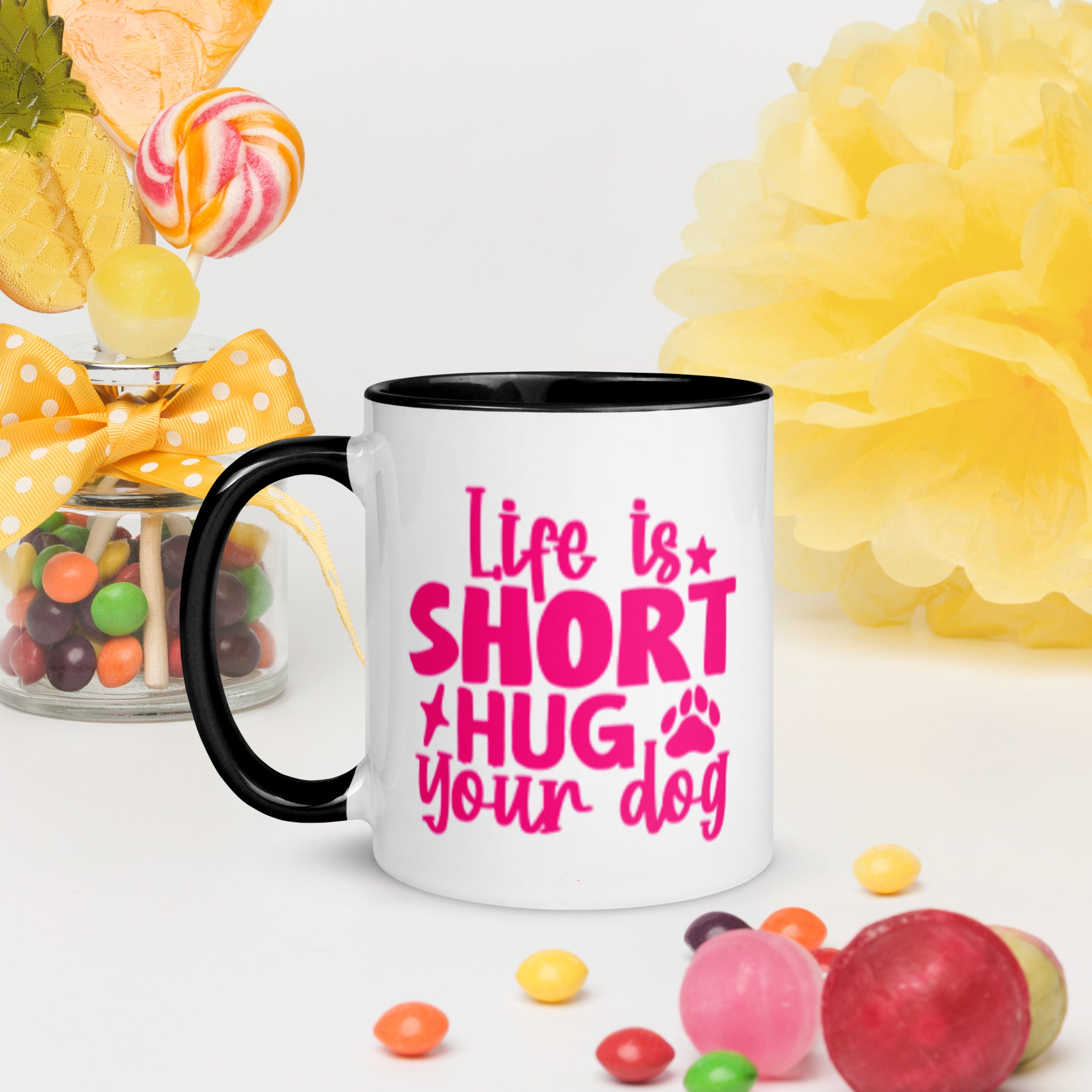 11oz Pug Loves Donuts Mug - Life Is Short