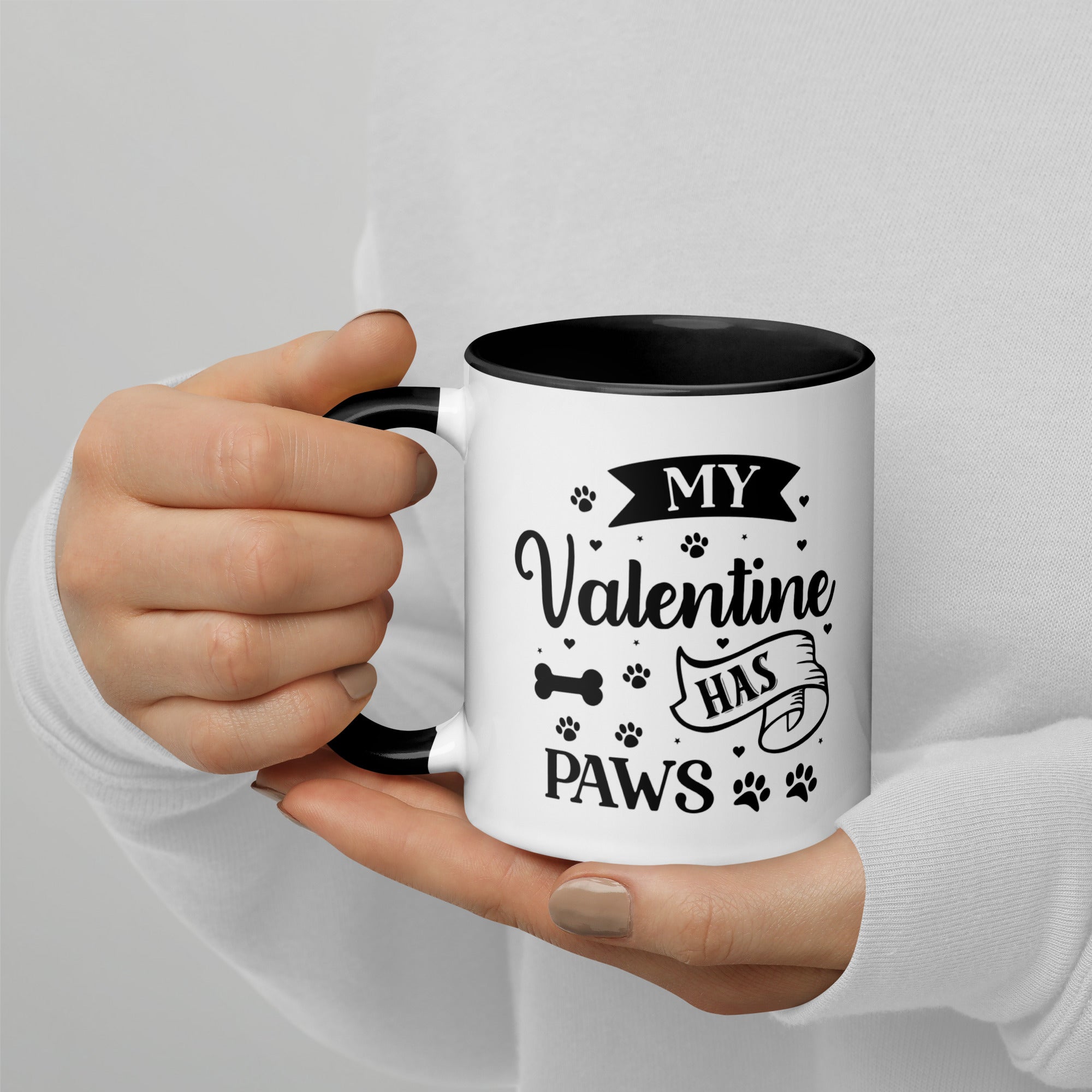 11oz White Mug - My Valentine Has Paws