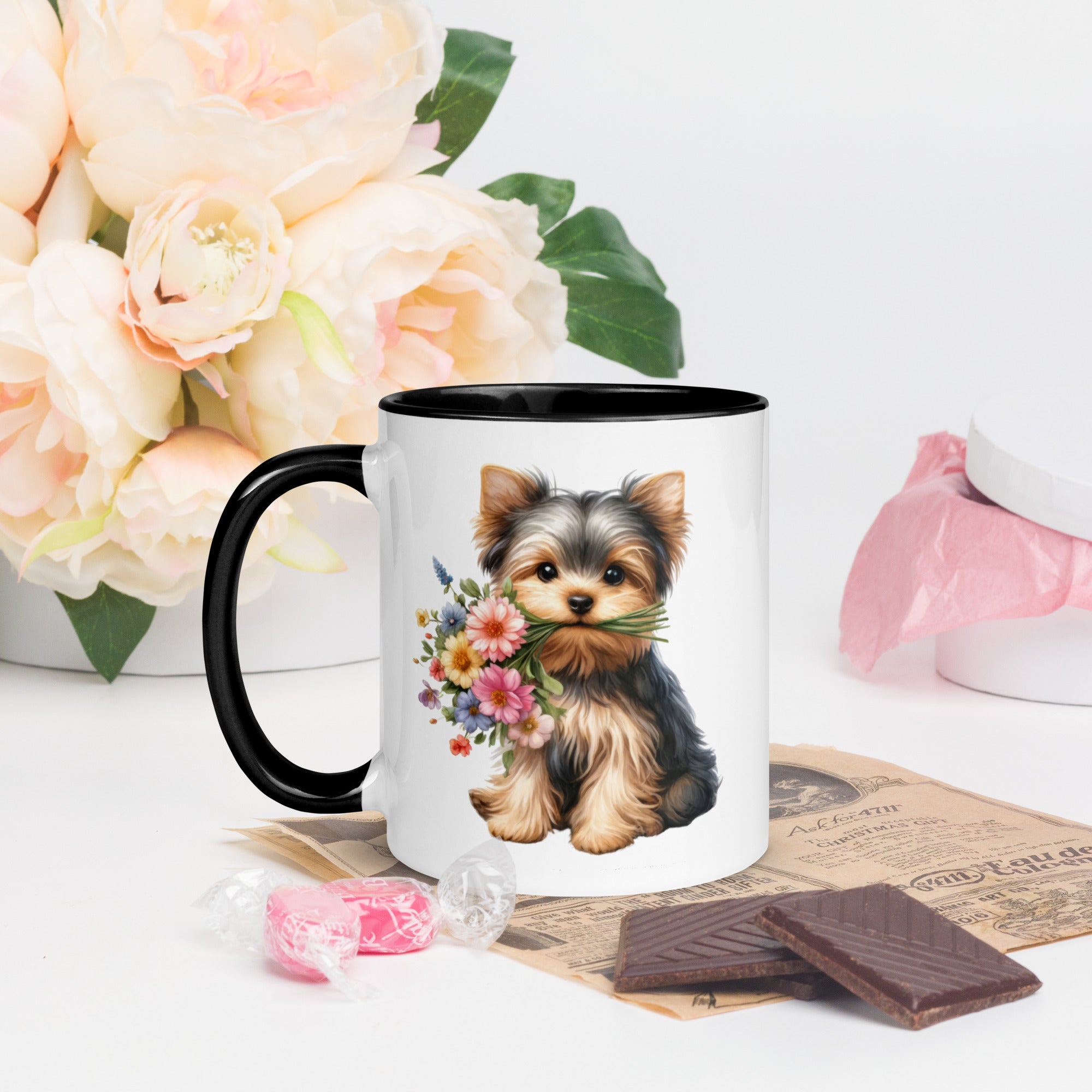11oz Yorkshire Terrier - Flowers In Mouth