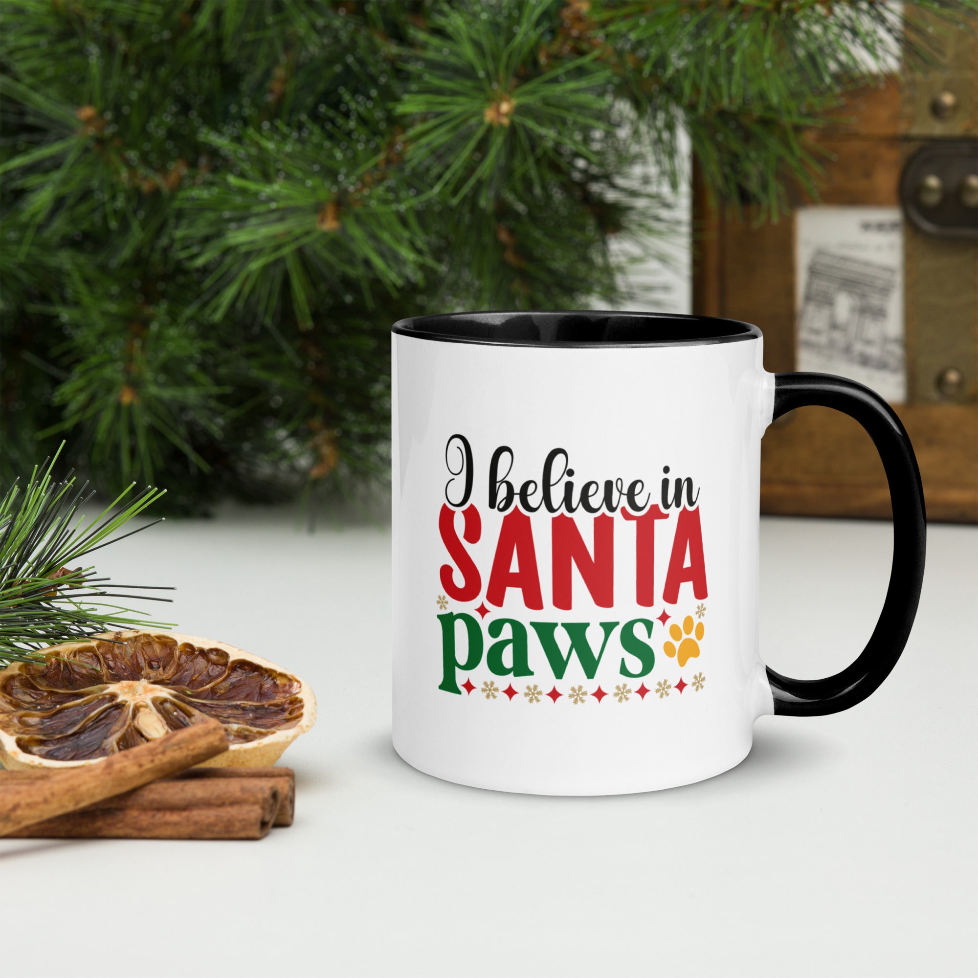 11oz Stained Glass Christmas Pug Mug 1 - Santa Paws
