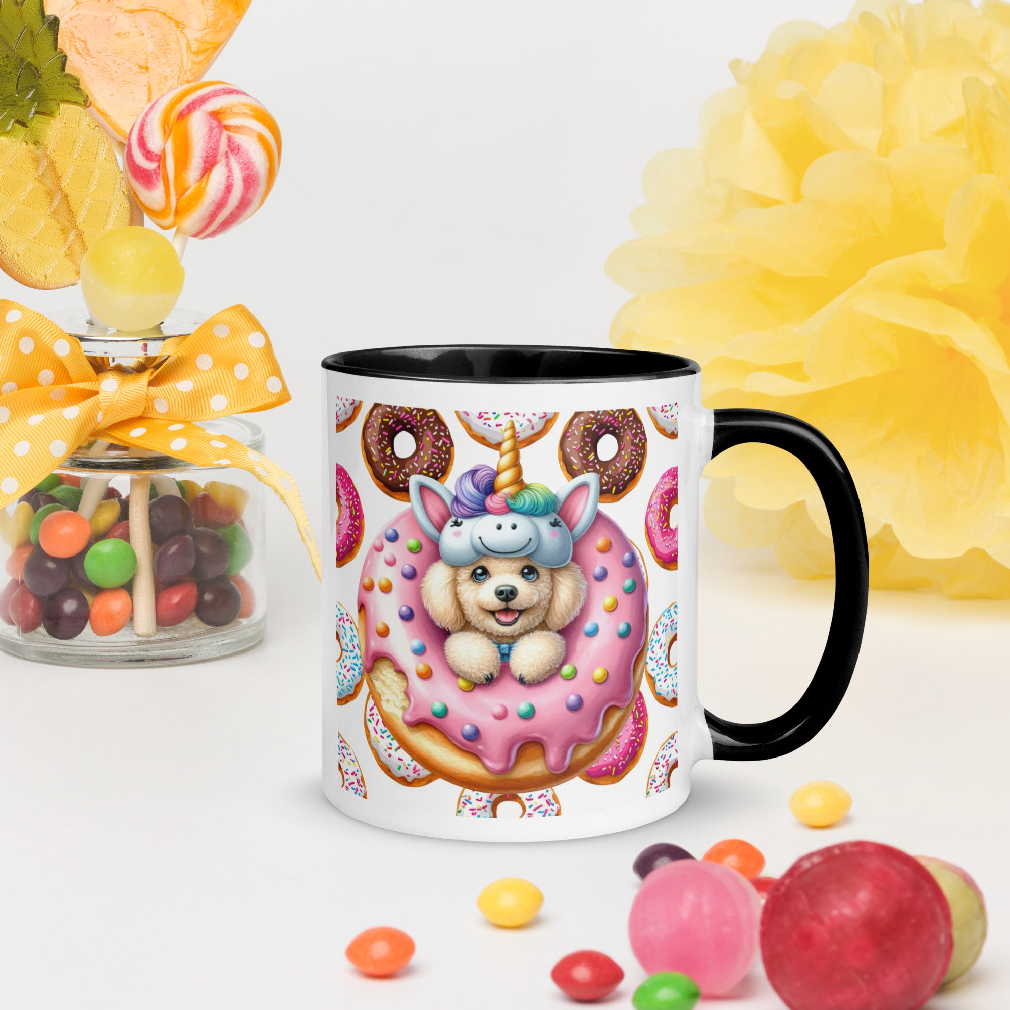 11oz Poodle Loves Donuts Mug - Life Is Short
