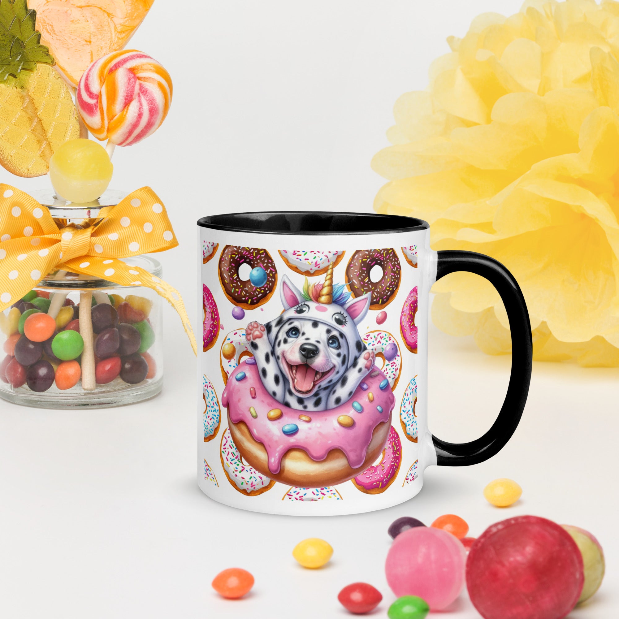 11oz Dalmatian Loves Donuts Mug - Life Is Short