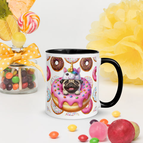 11oz Pug Loves Donuts Mug - Life Is Short
