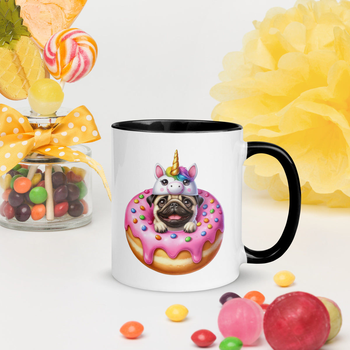 11oz Pug In A Donut - Pug Mug