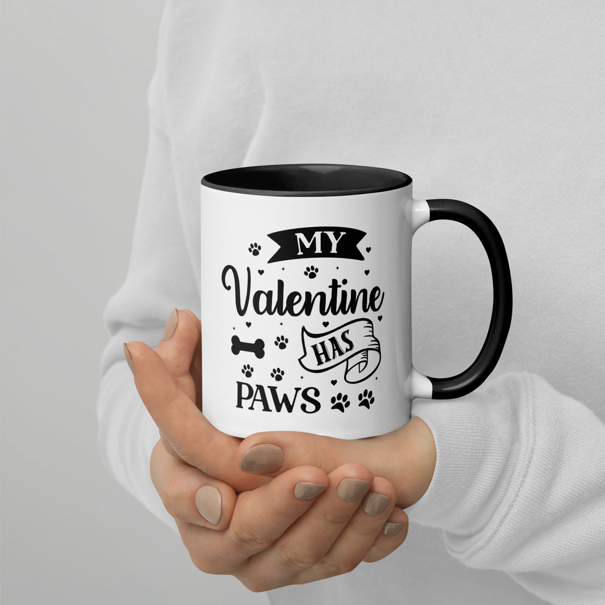 11oz White Mug - My Valentine Has Paws
