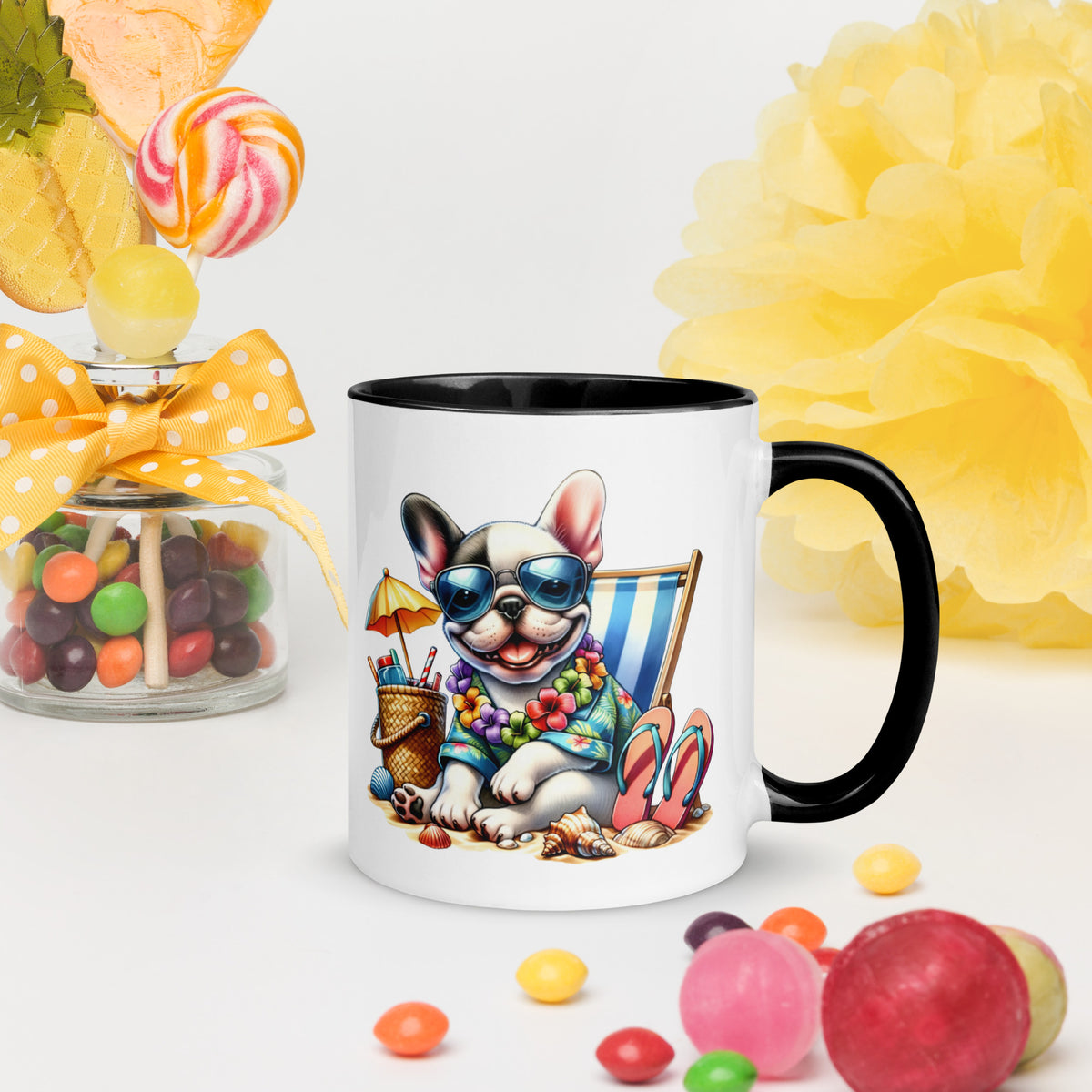 11oz Summer Vibes At The Beach - French Bulldog
