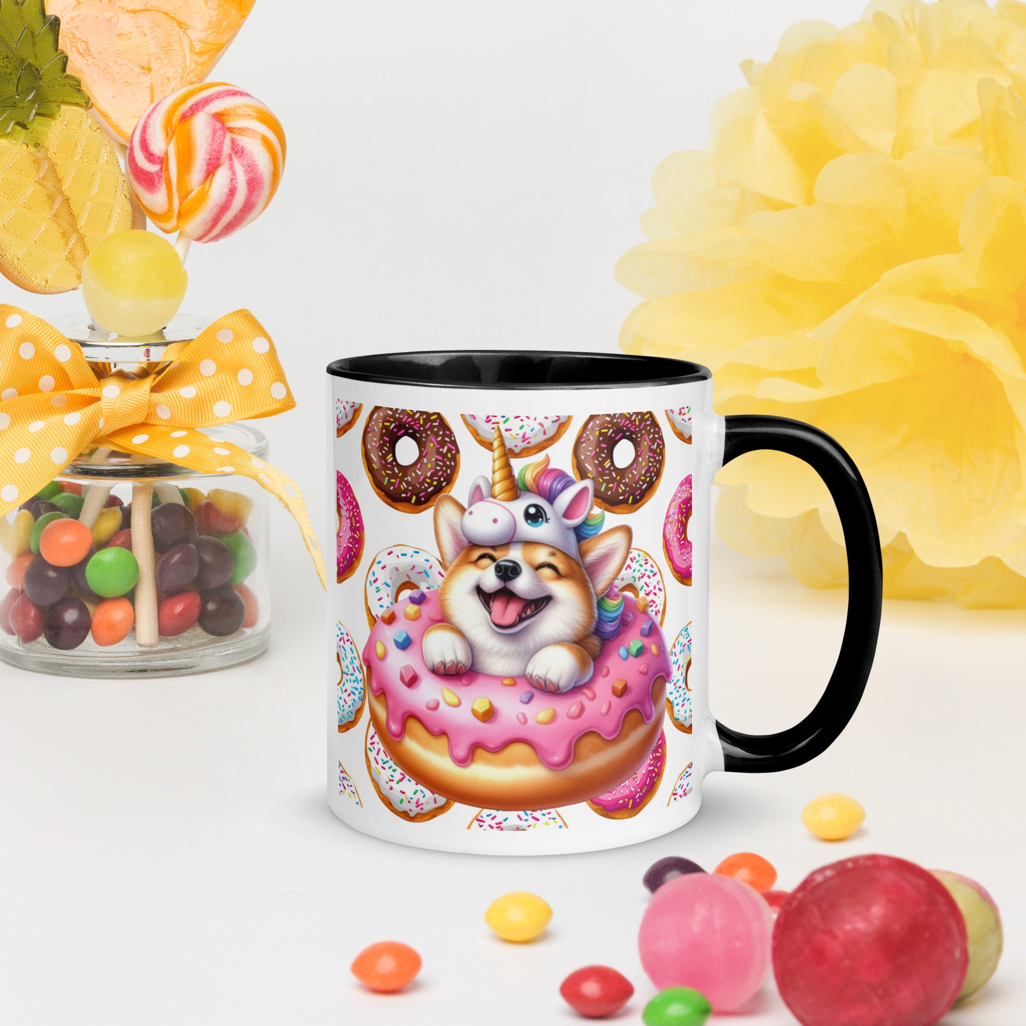 11oz Corgi Loves Donuts Mug - Life Is Short