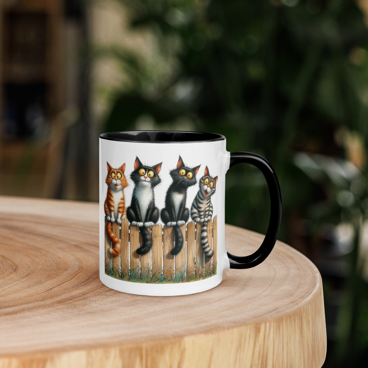11oz I Love Cats - Cats On Fence #3