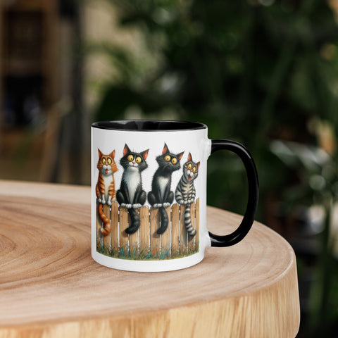 11oz I Love Cats - Cats On Fence #3