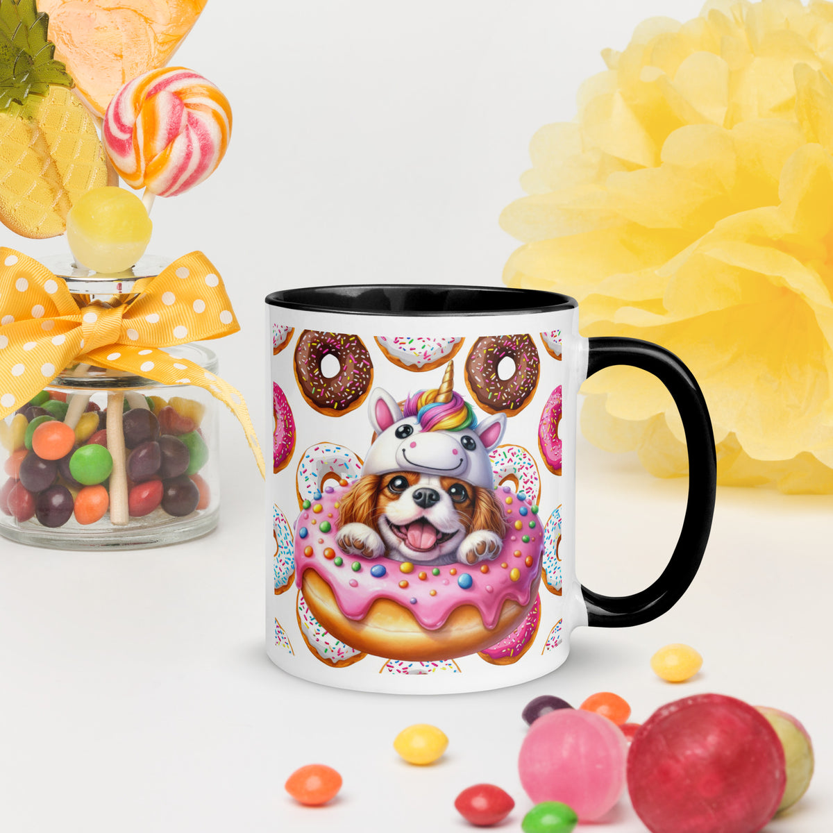 11oz Cavalier King Charles Spaniel Loves Donuts Mug - Life Is Short