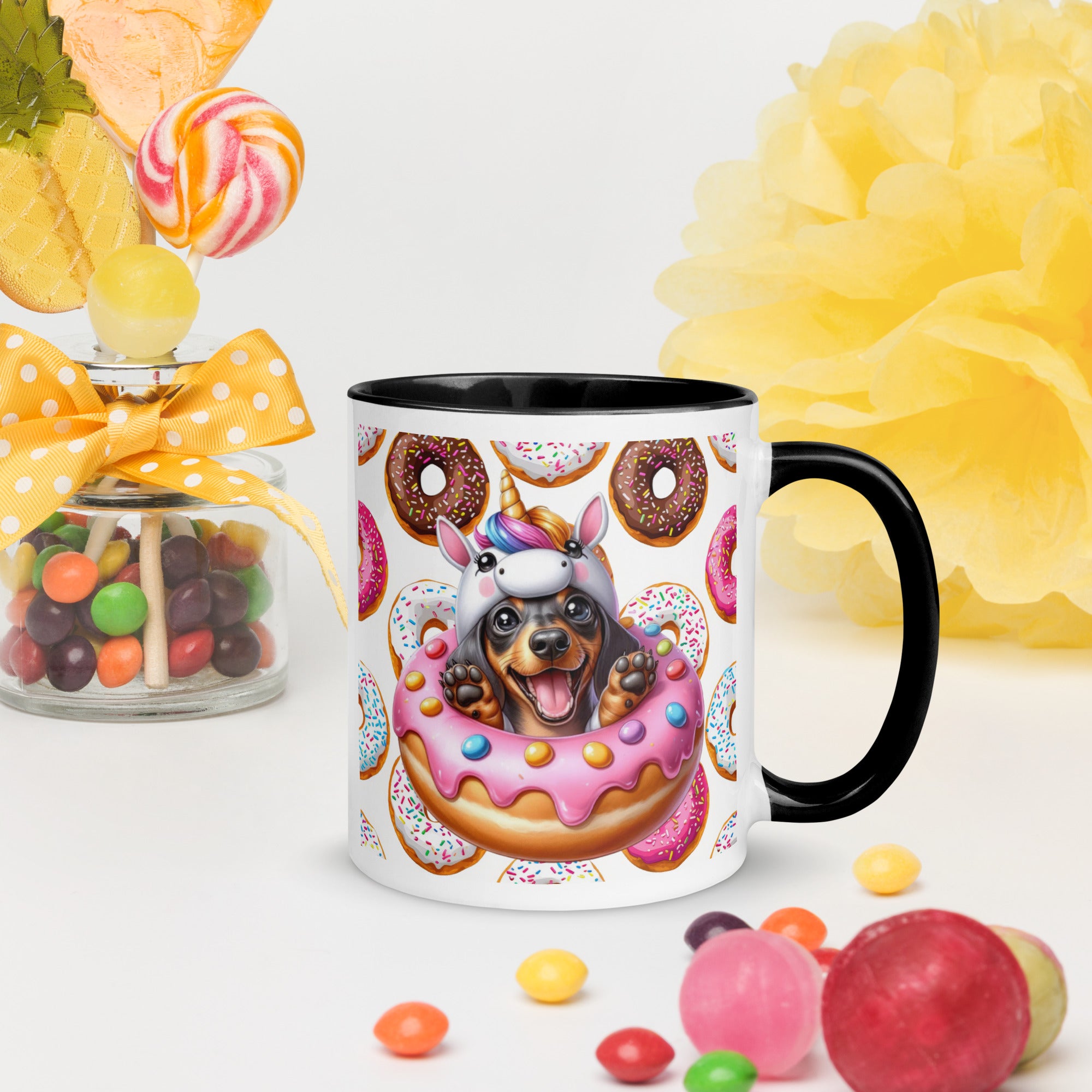 11oz Dachshund Loves Donuts Mug - Life Is Short