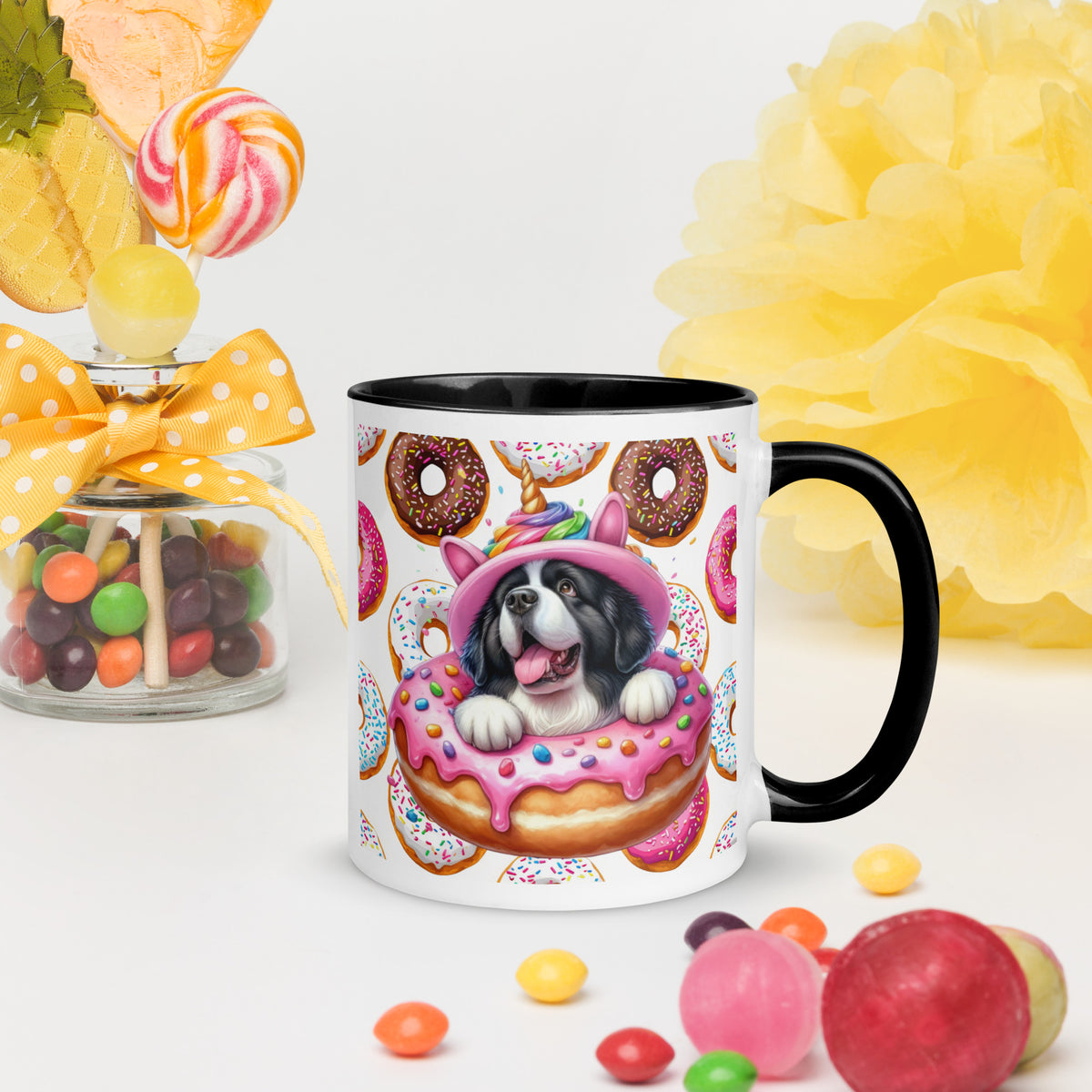 11oz St Bernard Loves Donuts Mug - Life Is Short