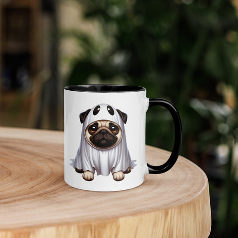 11oz Happy Halloween Ghost Pug Mug #1