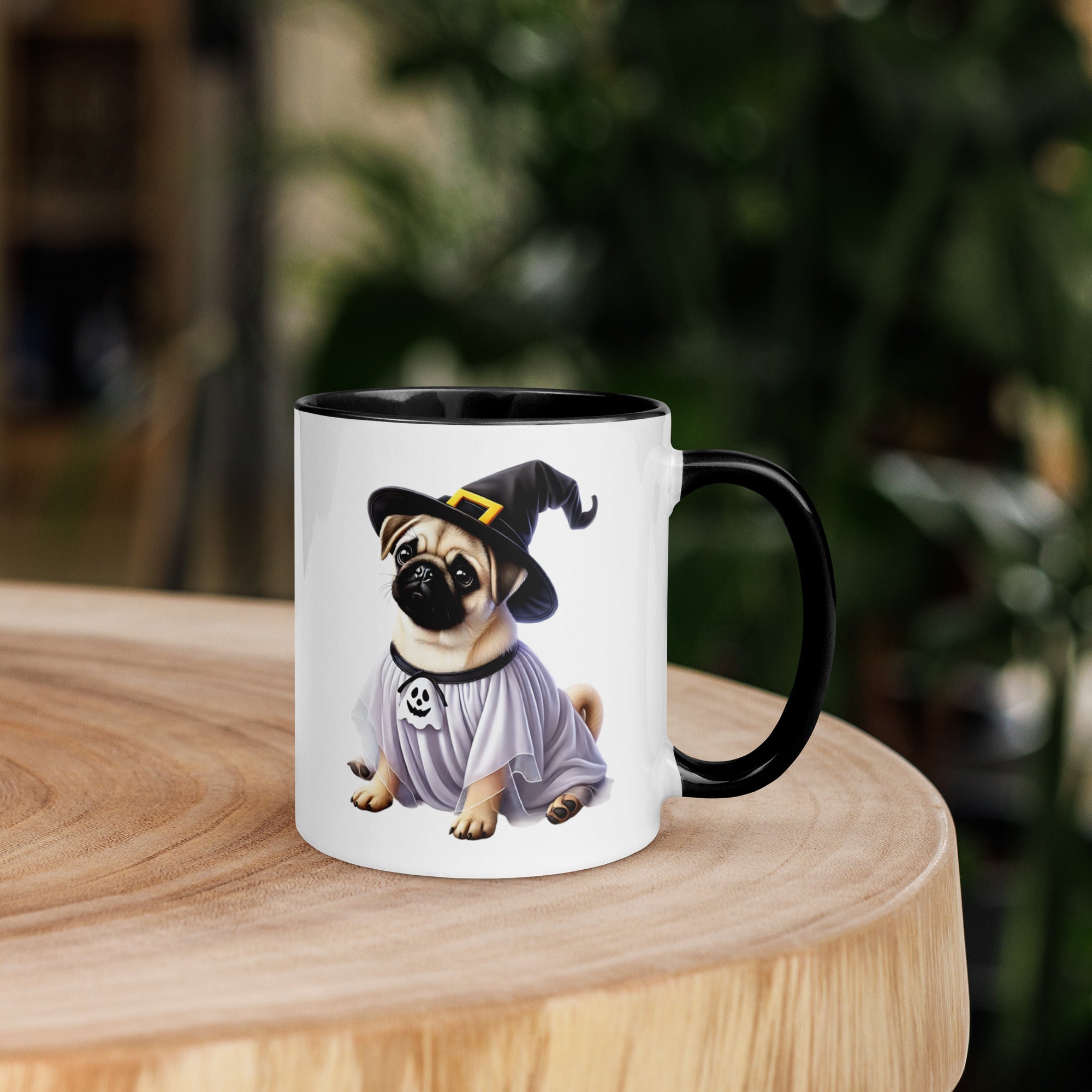 11oz Happy Halloween Witch Pug Mug #1