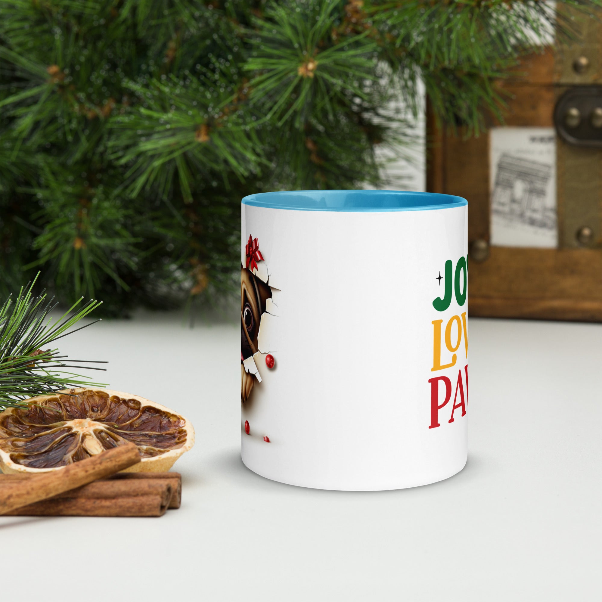 11oz Christmas Pug In Wall - Joy Love Paws
