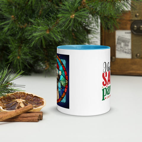 11oz Stained Glass Christmas Pug Mug 1 - Santa Paws