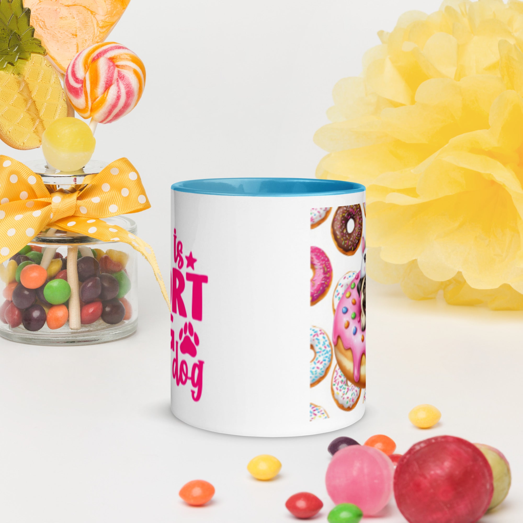 11oz Pug Loves Donuts Mug - Life Is Short