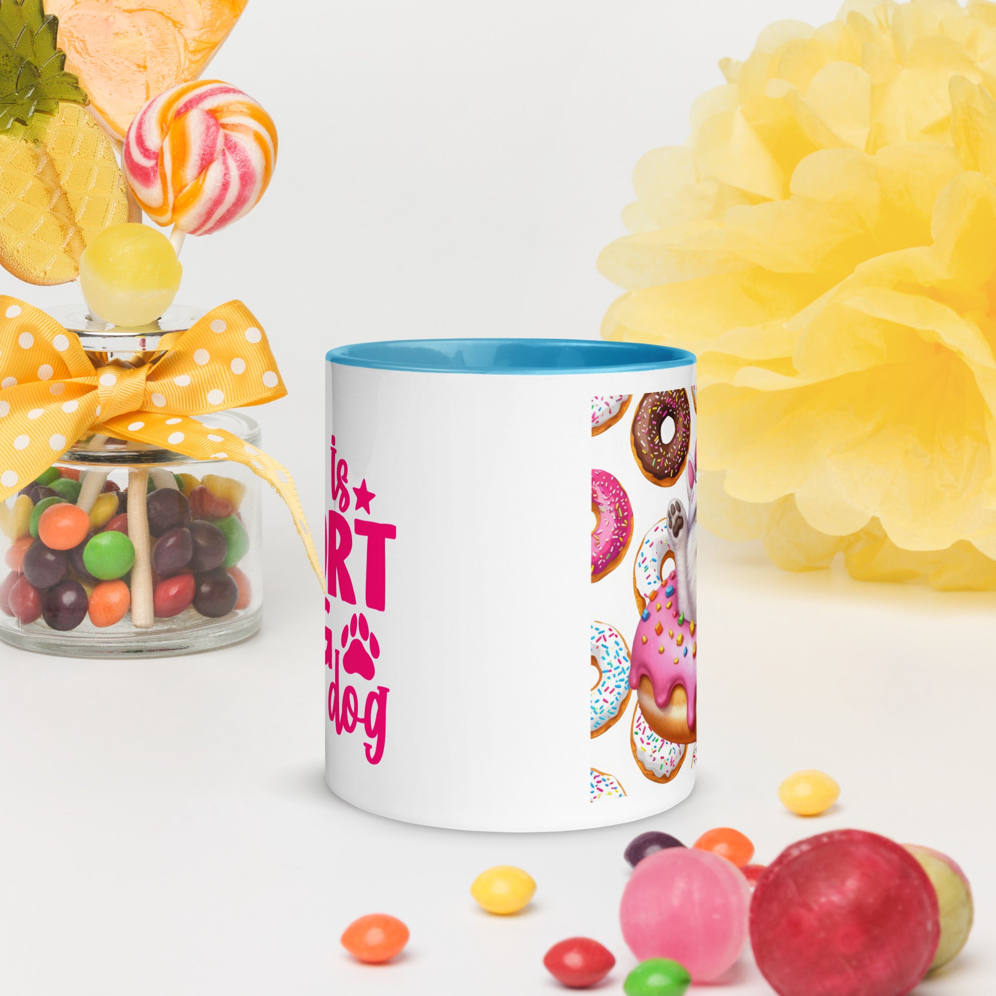 11oz Samoyed Loves Donuts Mug - Life Is Short