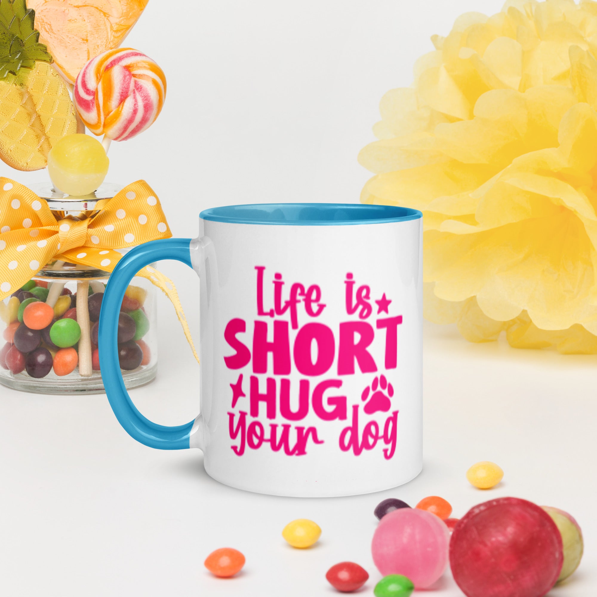 11oz Pug Loves Donuts Mug - Life Is Short