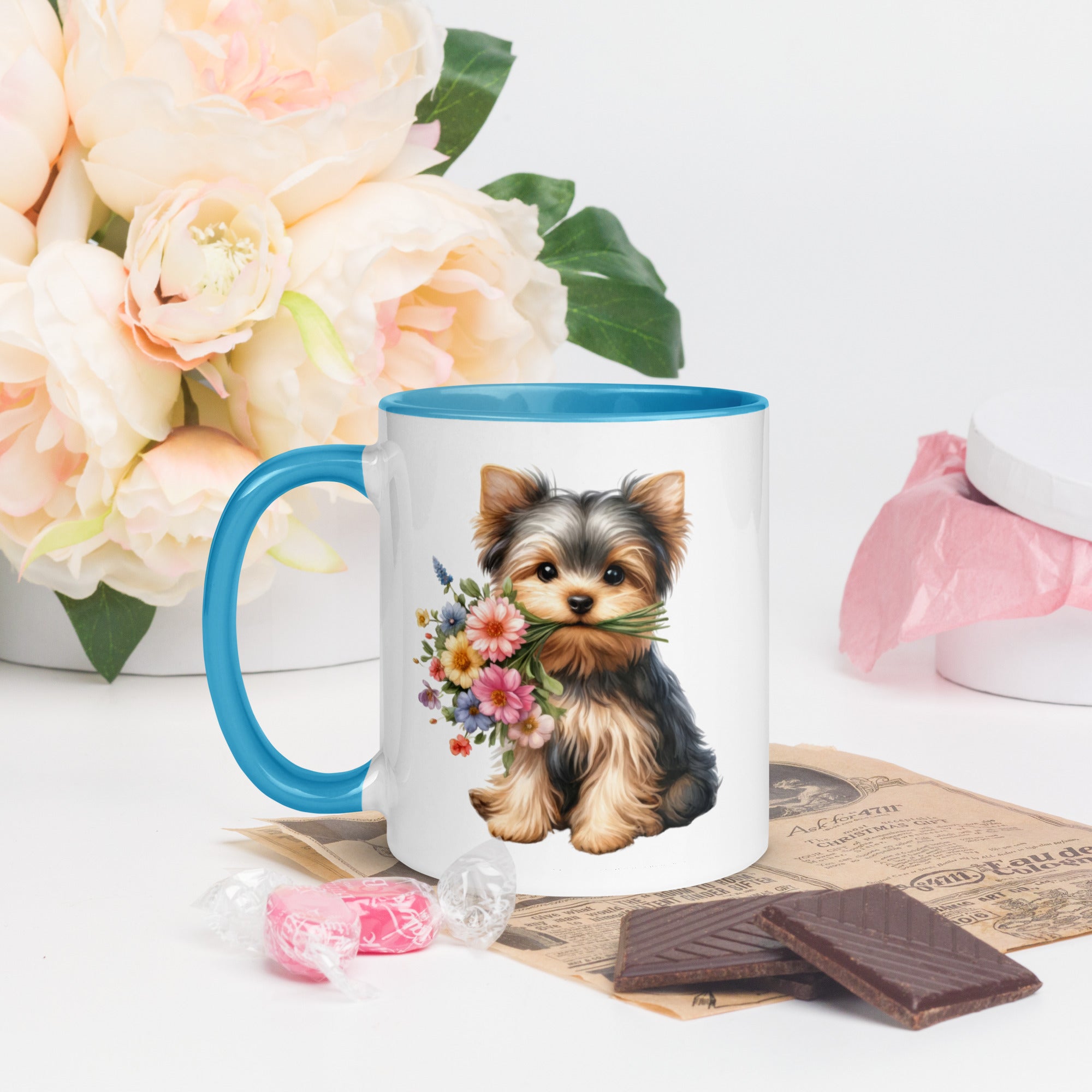 11oz Yorkshire Terrier - Flowers In Mouth