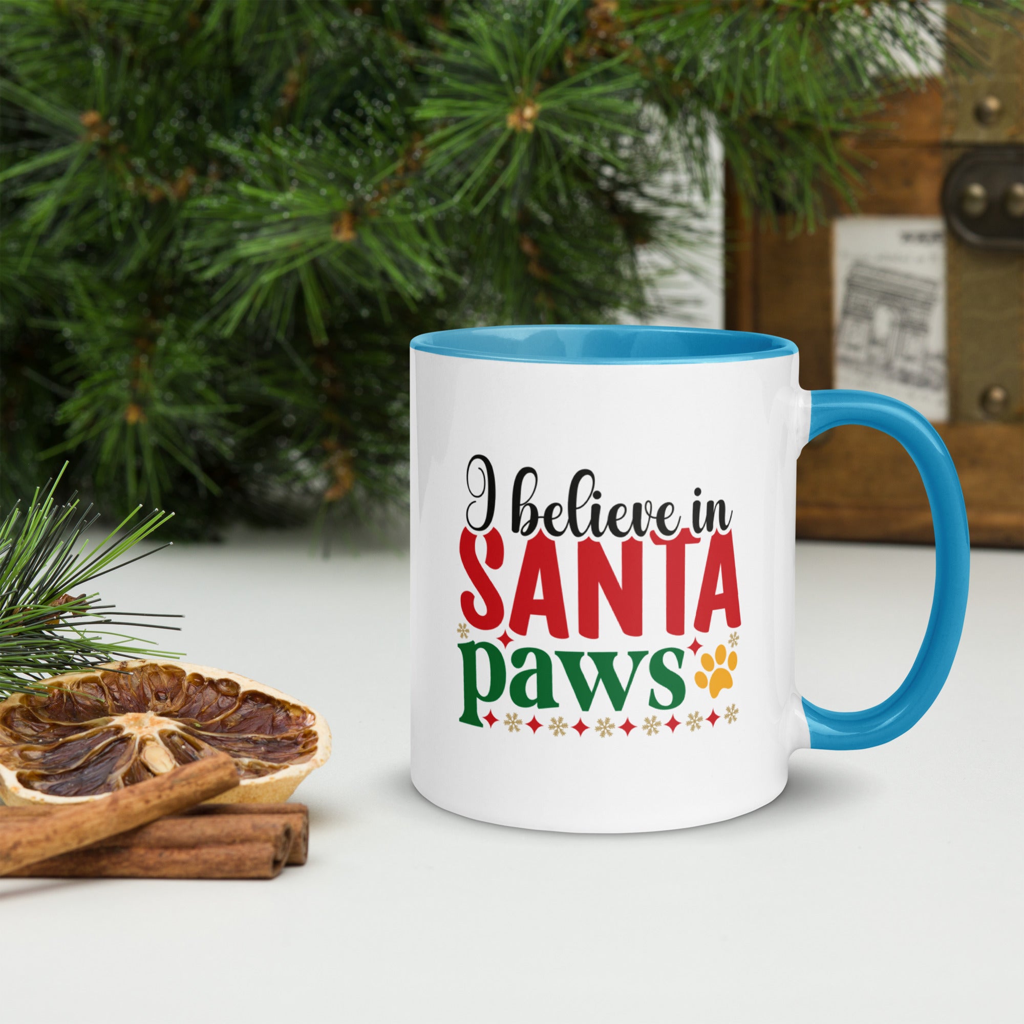 11oz Stained Glass Christmas Pug Mug 1 - Santa Paws
