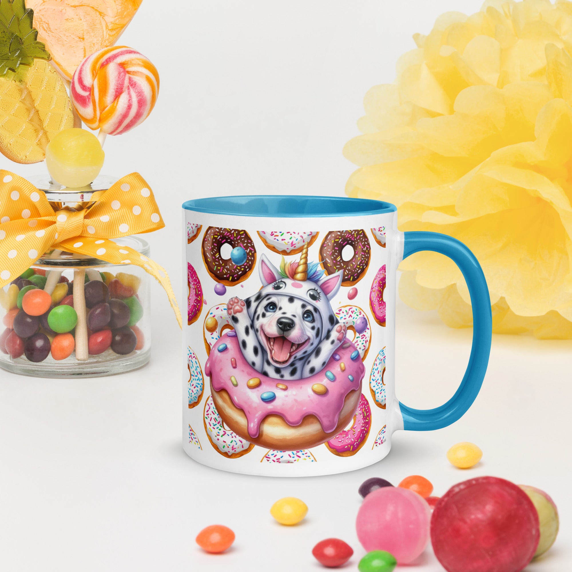 11oz Dalmatian Loves Donuts Mug - Life Is Short