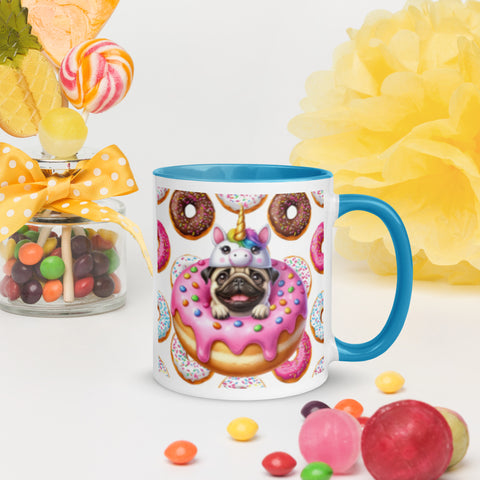 11oz Pug Loves Donuts Mug - Life Is Short