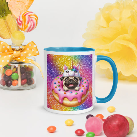 11oz Rainbow Unicorn Pug - Pug Mug
