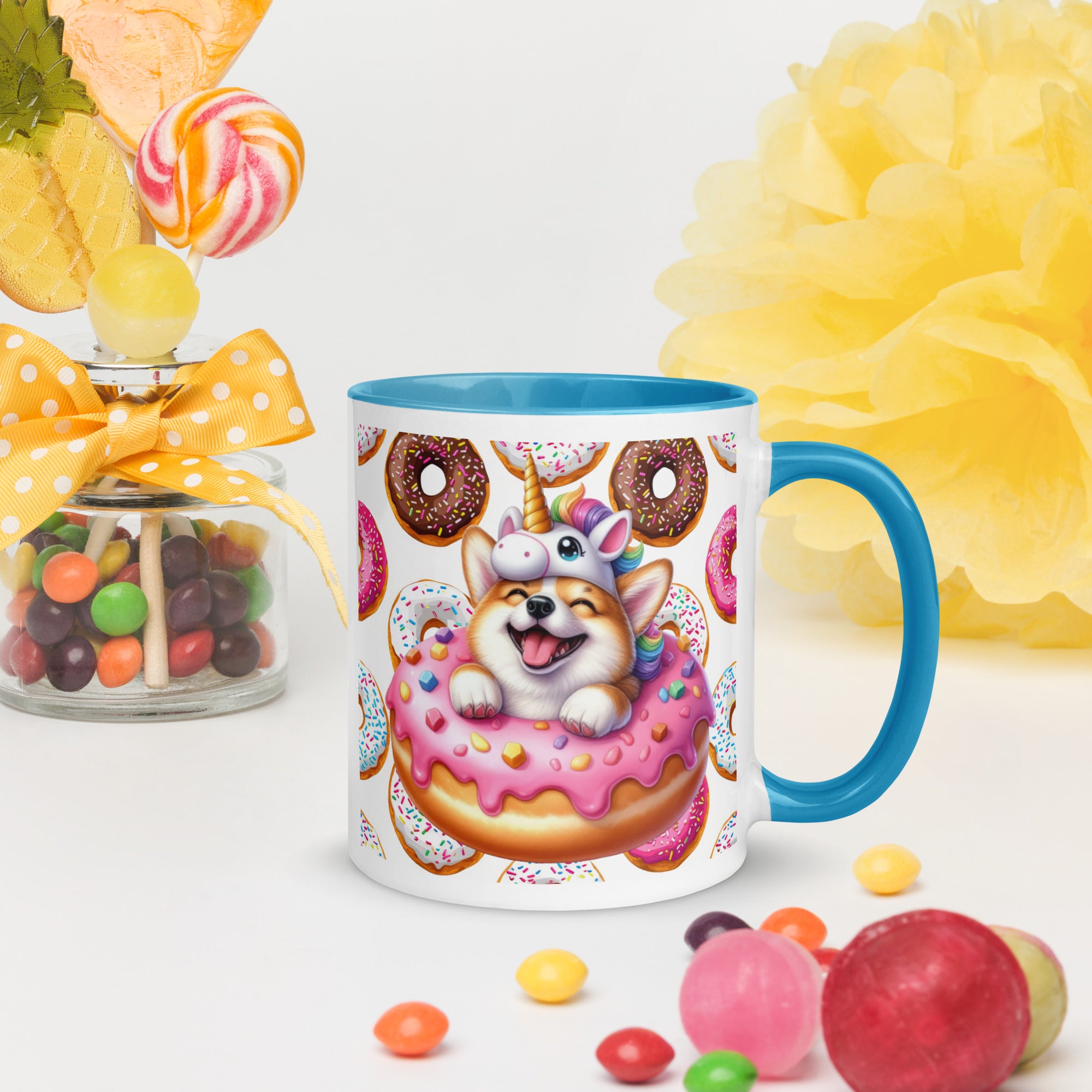 11oz Corgi Loves Donuts Mug - Life Is Short