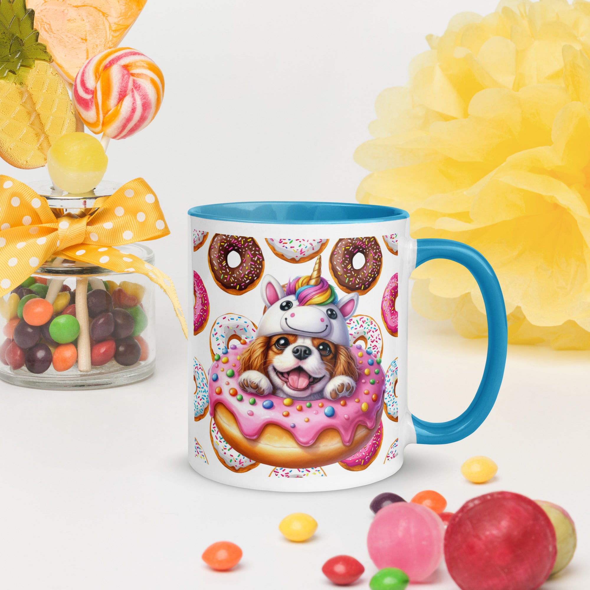11oz Cavalier King Charles Spaniel Loves Donuts Mug - Life Is Short