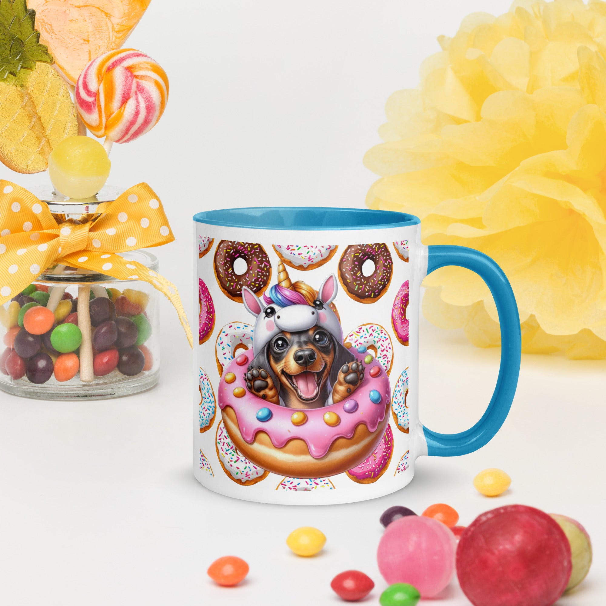 11oz Dachshund Loves Donuts Mug - Life Is Short