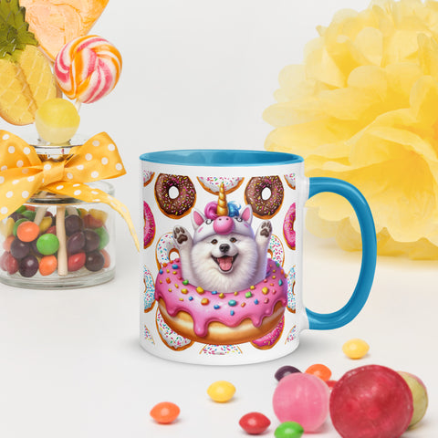 11oz Samoyed Loves Donuts Mug - Life Is Short