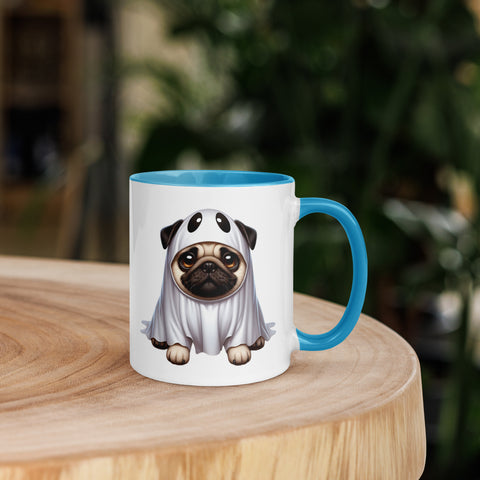 11oz Happy Halloween Ghost Pug Mug #1