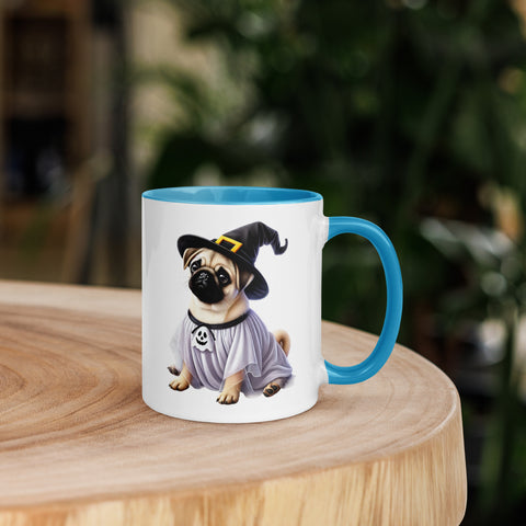 11oz Happy Halloween Witch Pug Mug #1
