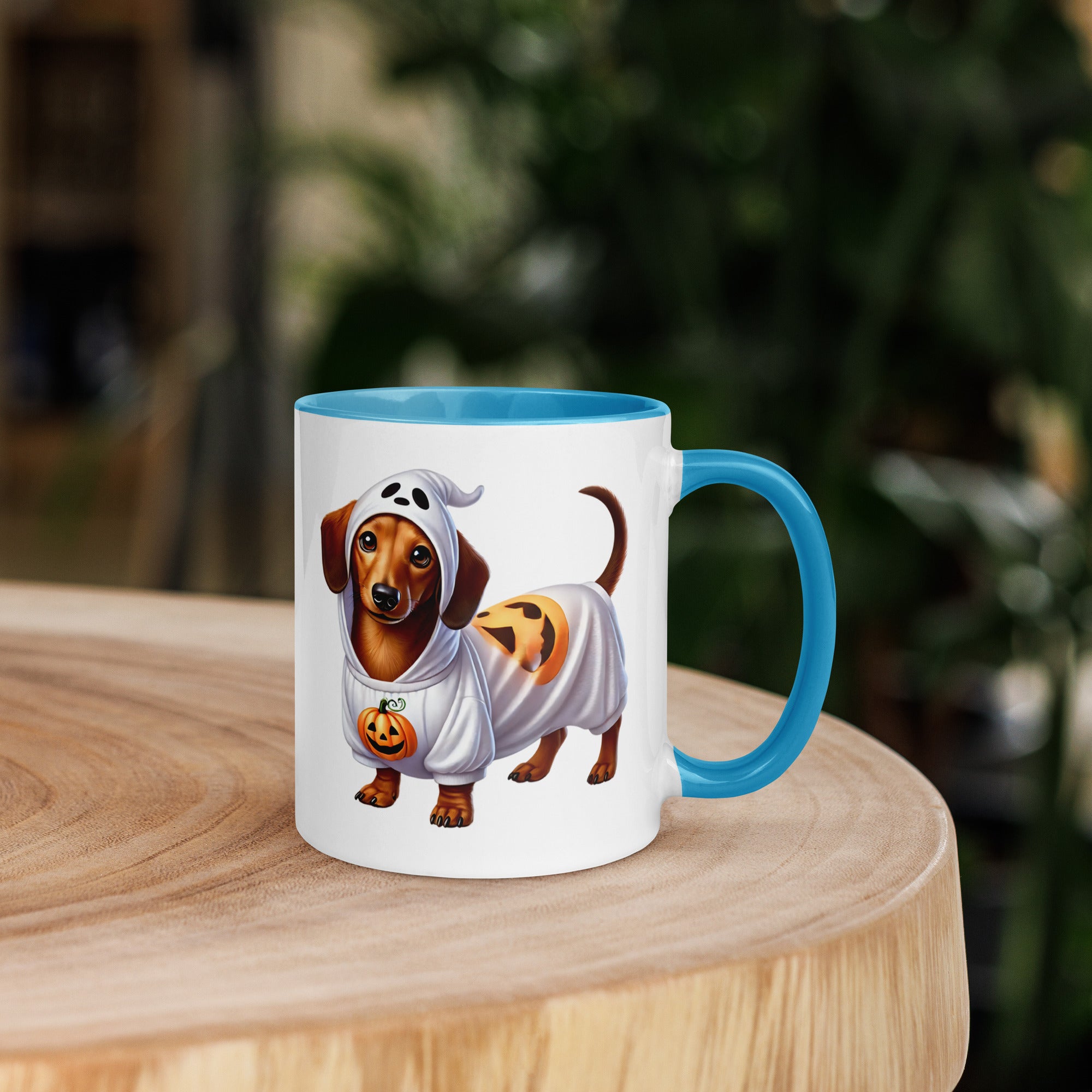 11oz Happy Halloween Ghost Dachshund Mug #1