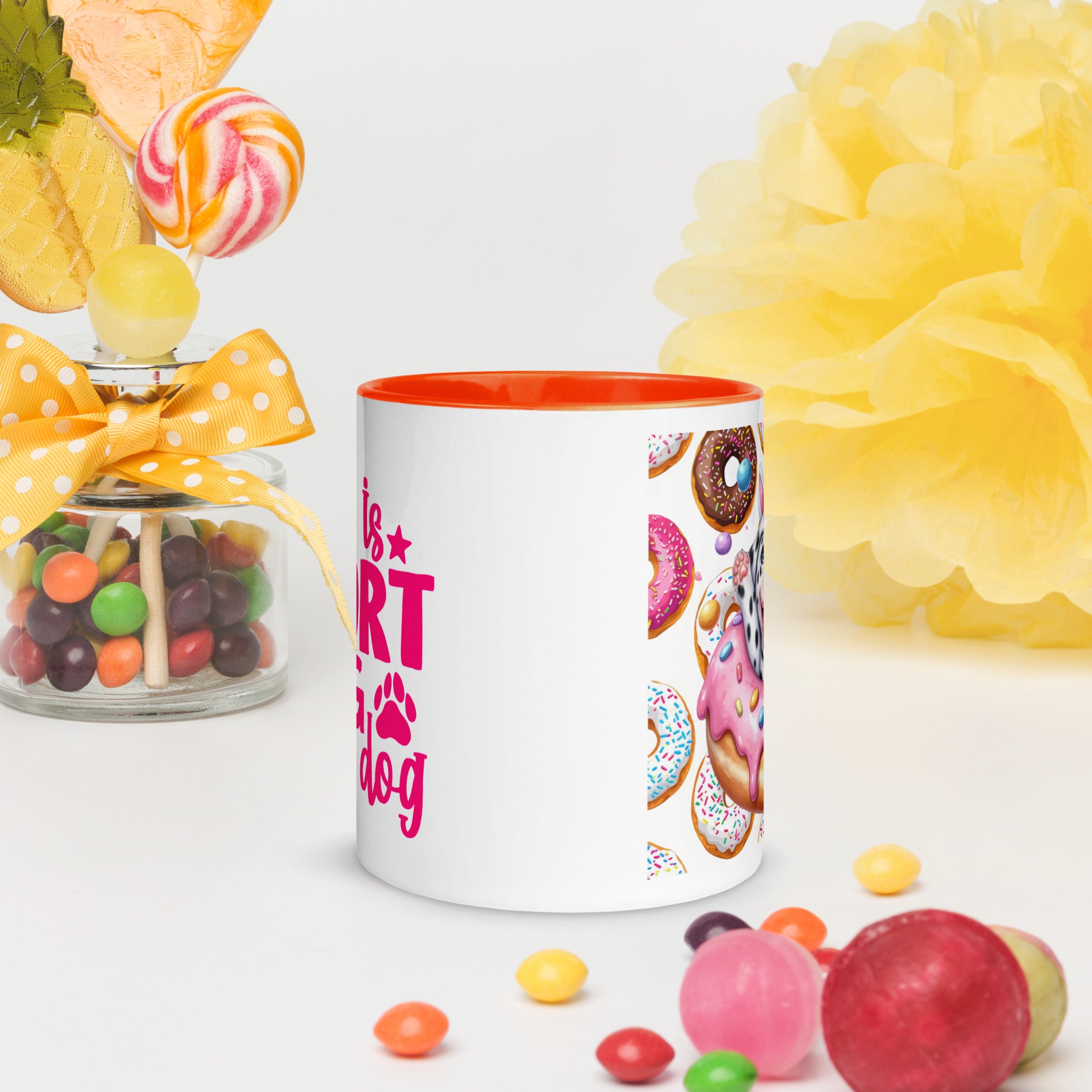 11oz Dalmatian Loves Donuts Mug - Life Is Short