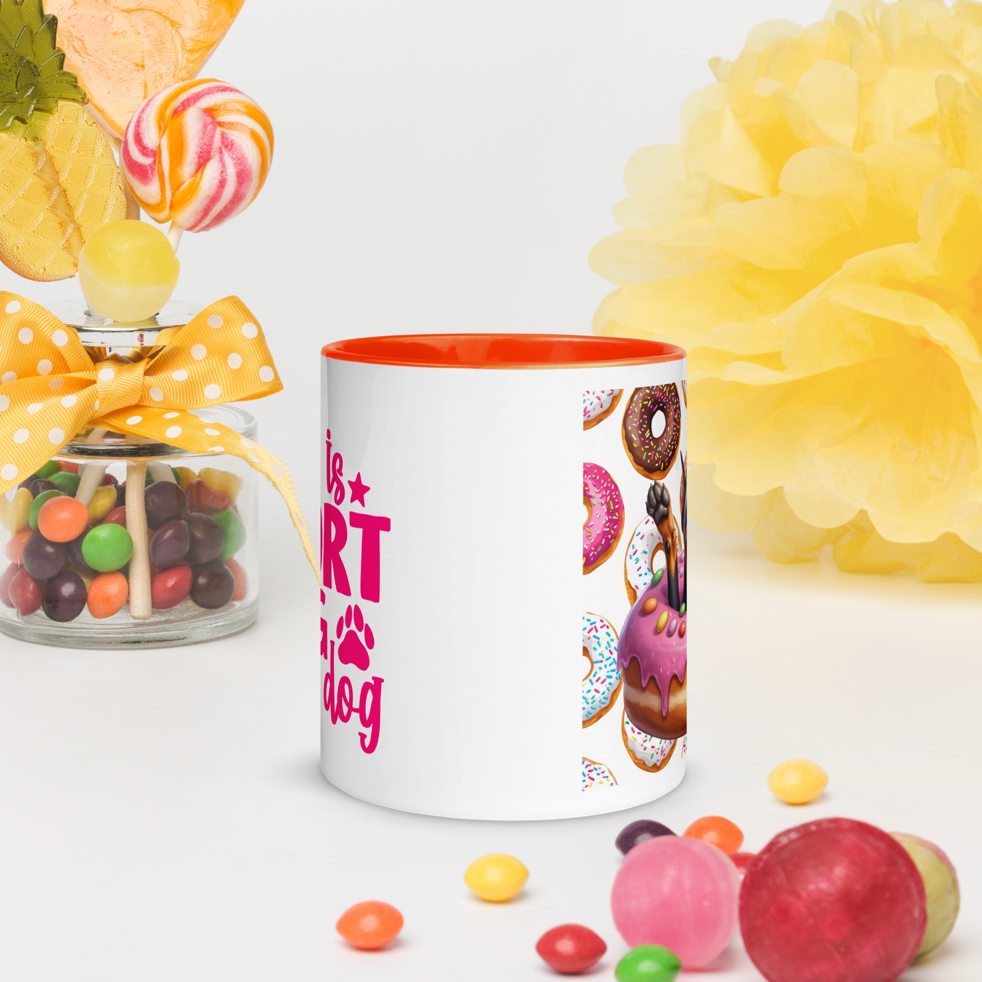 11oz Doberman Loves Donuts Mug - Life Is Short