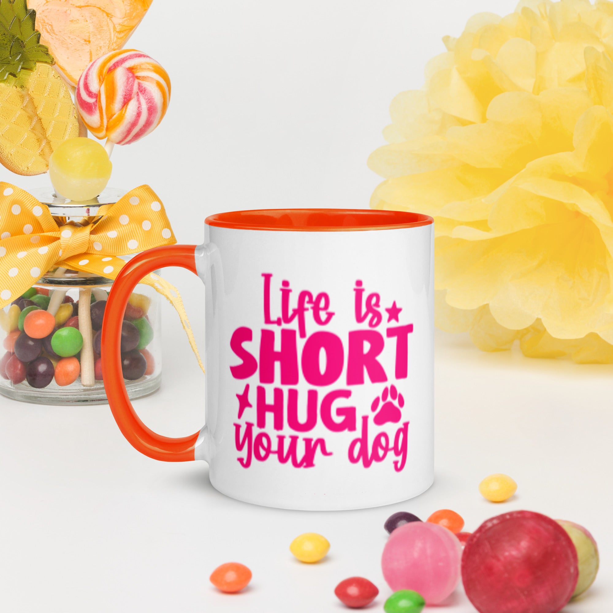 11oz Pug Loves Donuts Mug - Life Is Short