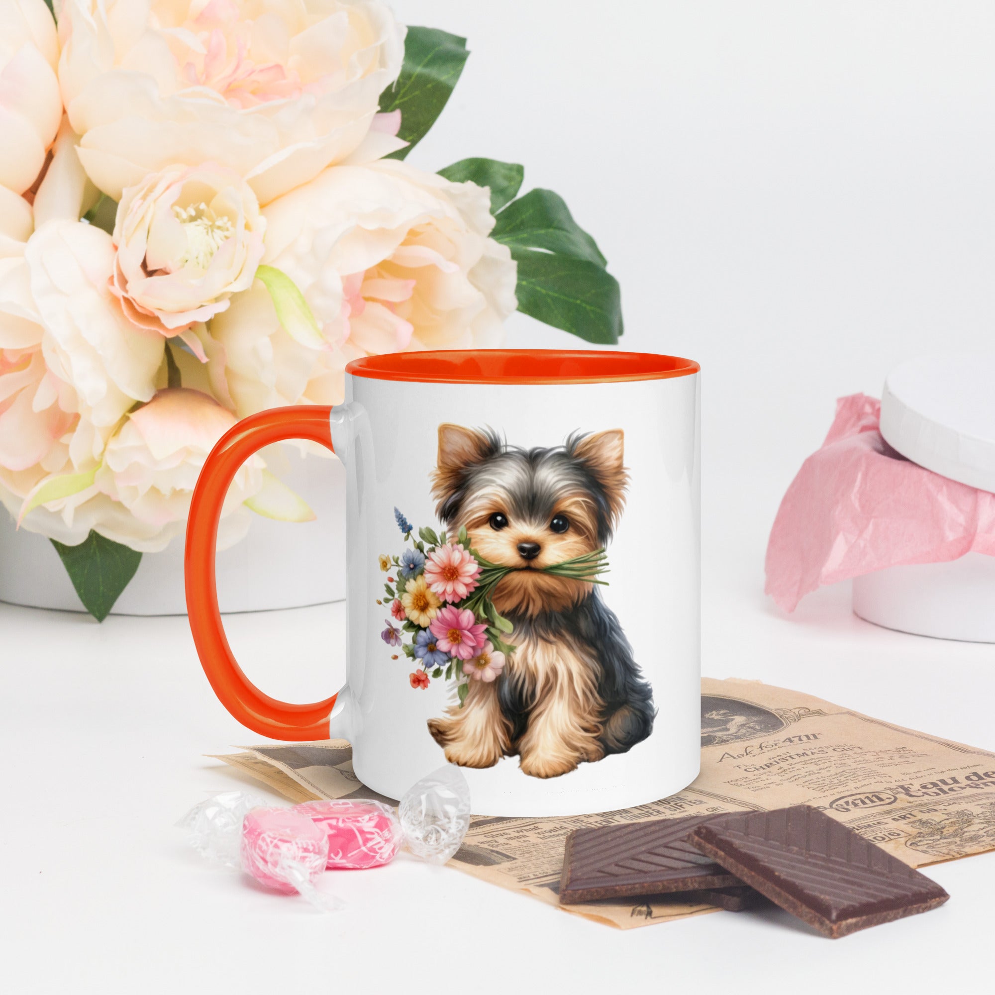 11oz Yorkshire Terrier - Flowers In Mouth