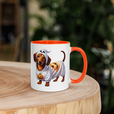11oz Happy Halloween Ghost Dachshund Mug #1