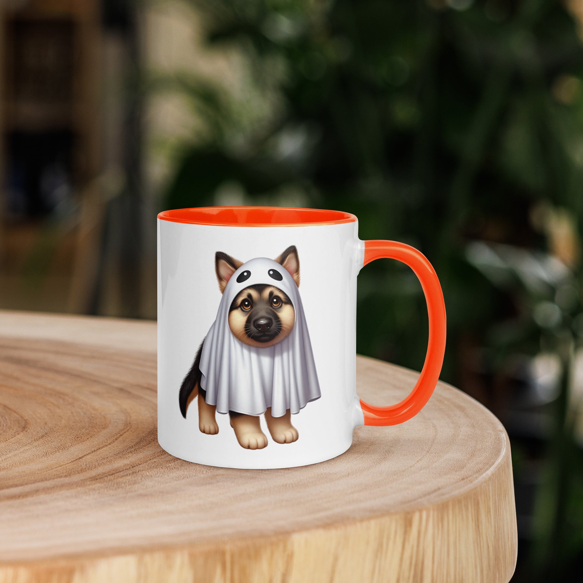 11oz Happy Halloween Ghost German Shepherd Mug #1