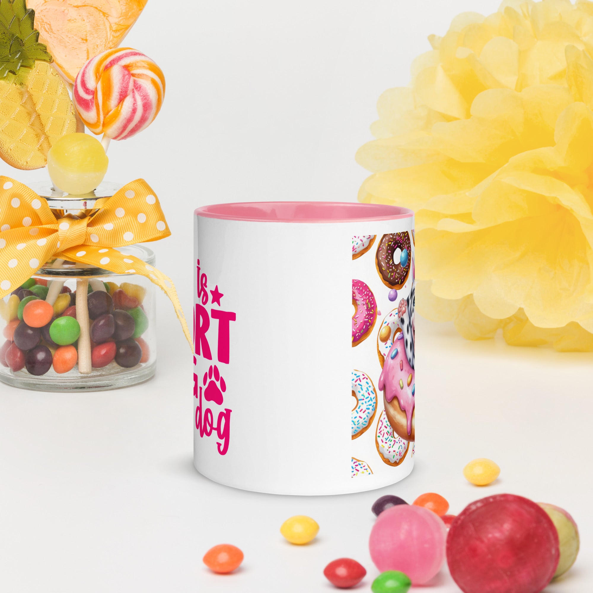 11oz Dalmatian Loves Donuts Mug - Life Is Short