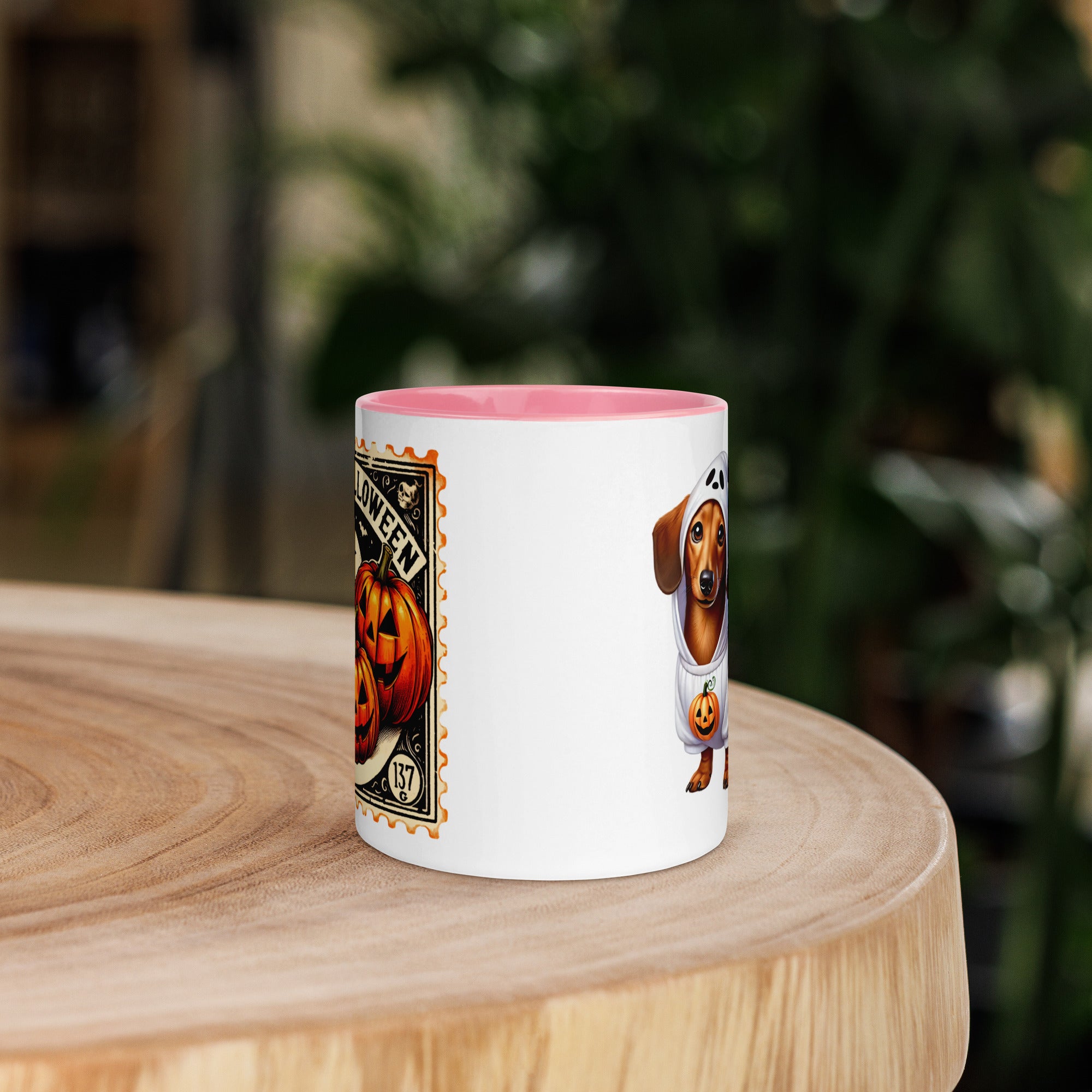 11oz Happy Halloween Ghost Dachshund Mug #1