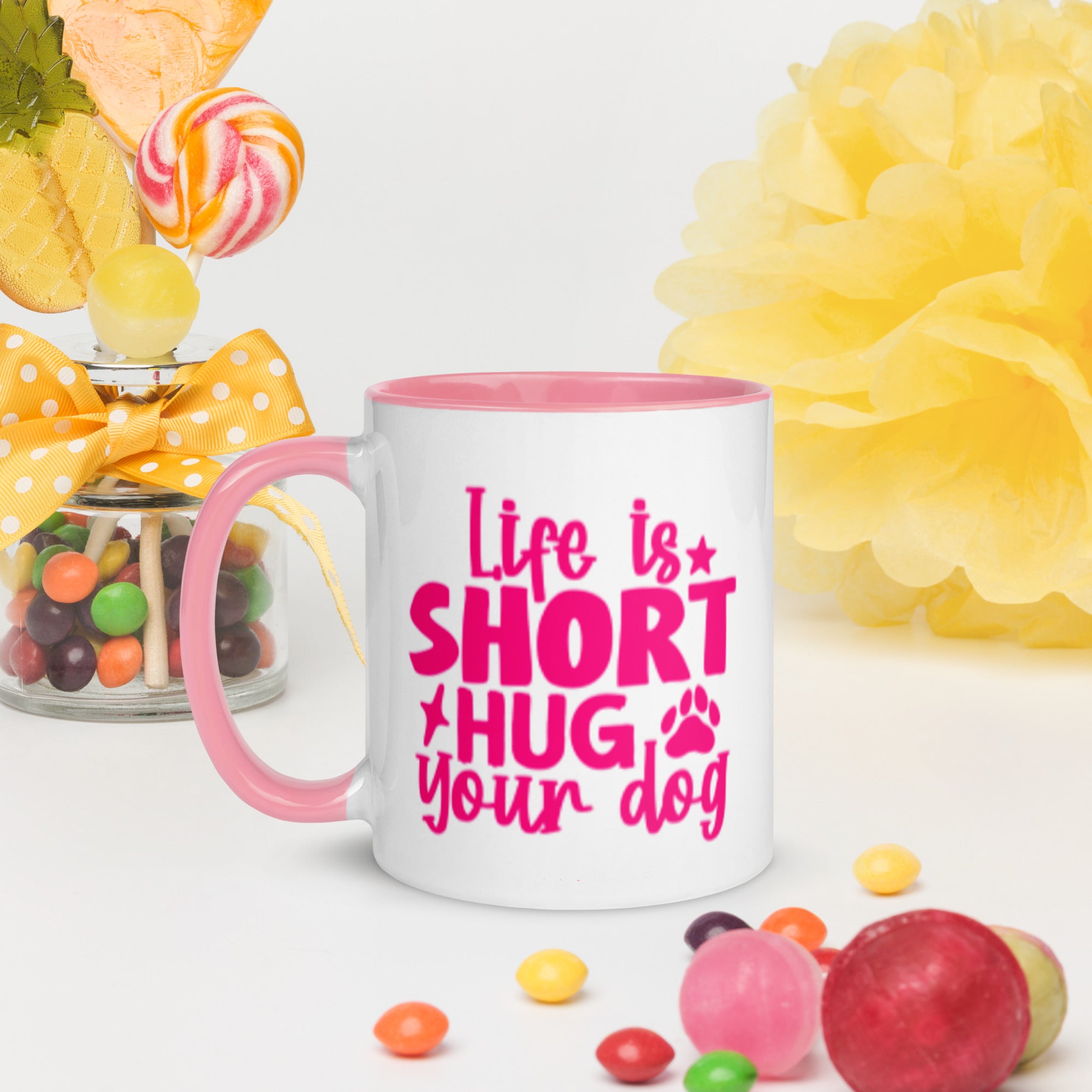 11oz Pug Loves Donuts Mug - Life Is Short