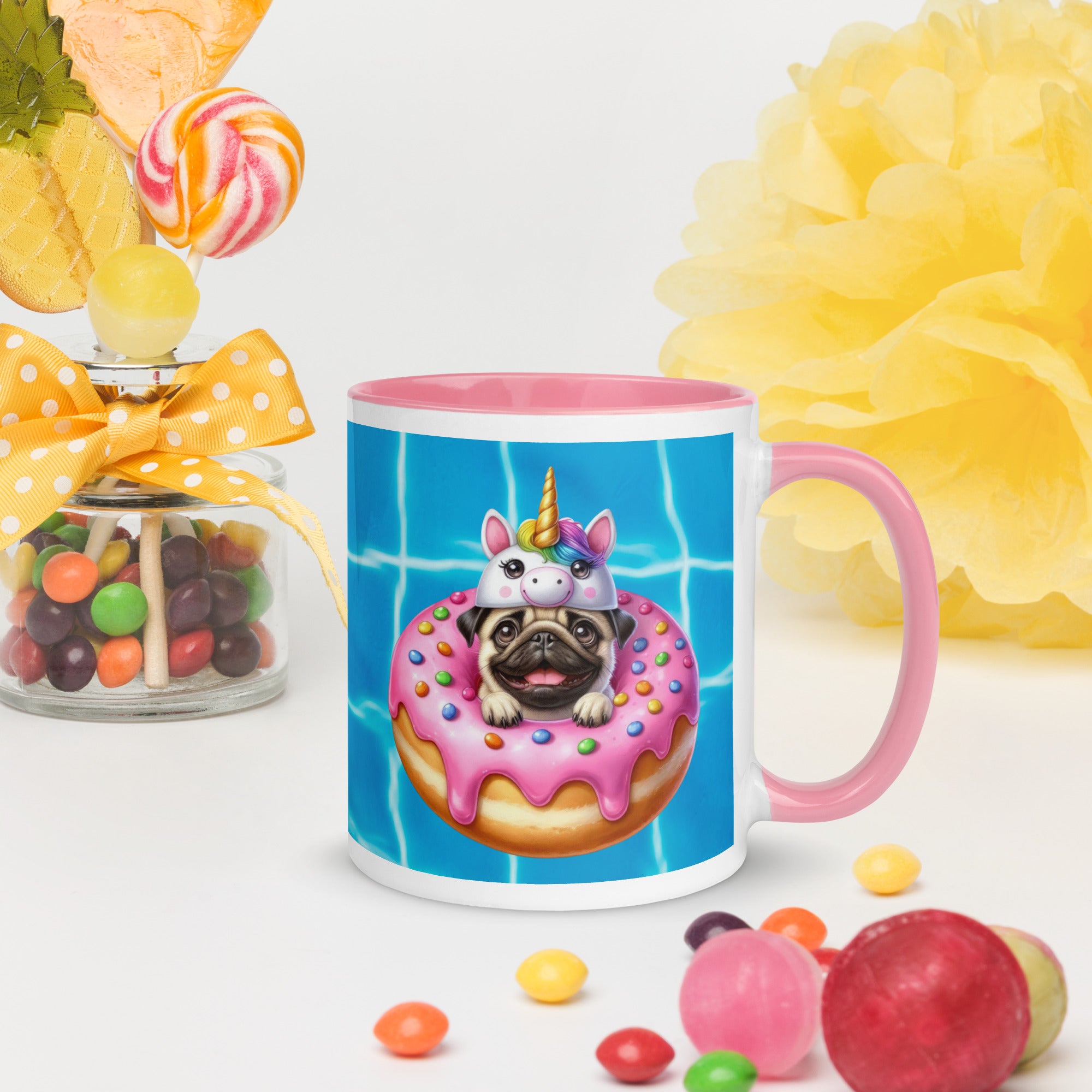 11oz Unicorn Pug In Donut