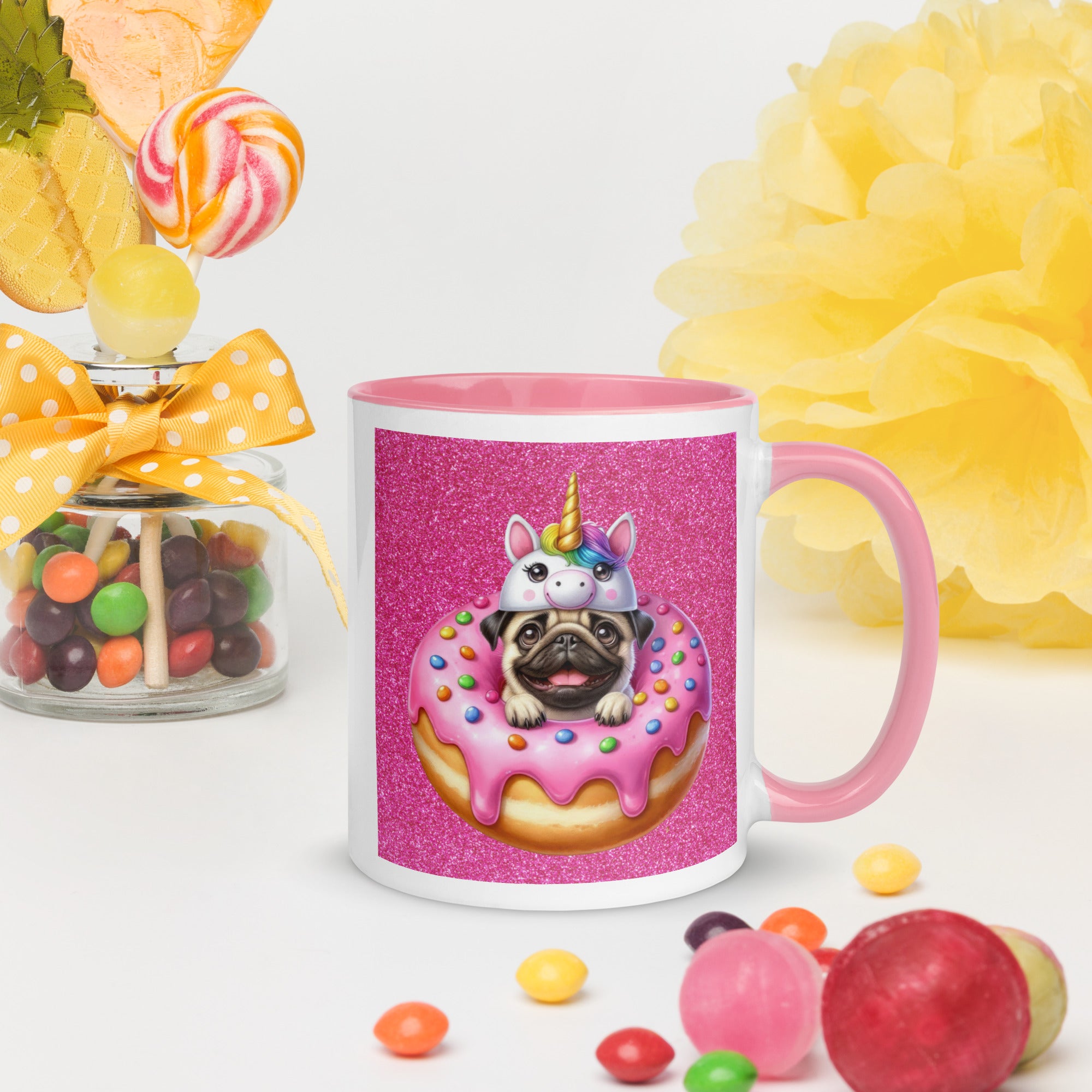 11oz Sparkles Unicorn Pug - Pug Mug