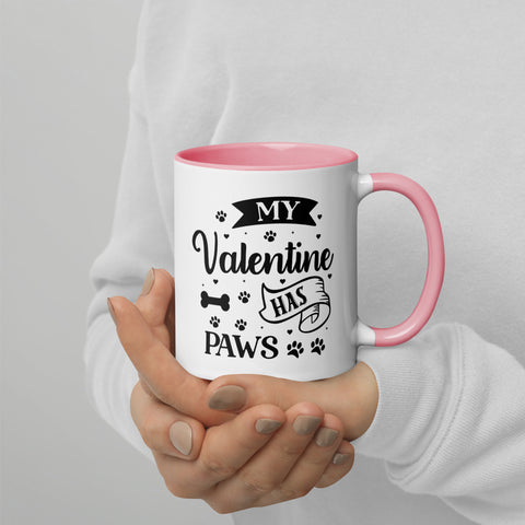 11oz White Mug - My Valentine Has Paws